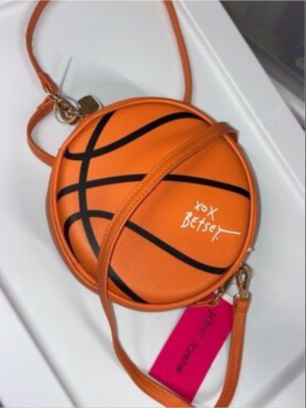 Betsey Johnson Orange Basketball Crossbody Purse